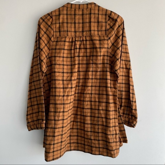 Women’s Brushed Flannel Long Sleeve Blouse Isabel Maternity Brown Plaid Size M - Picture 3 of 6